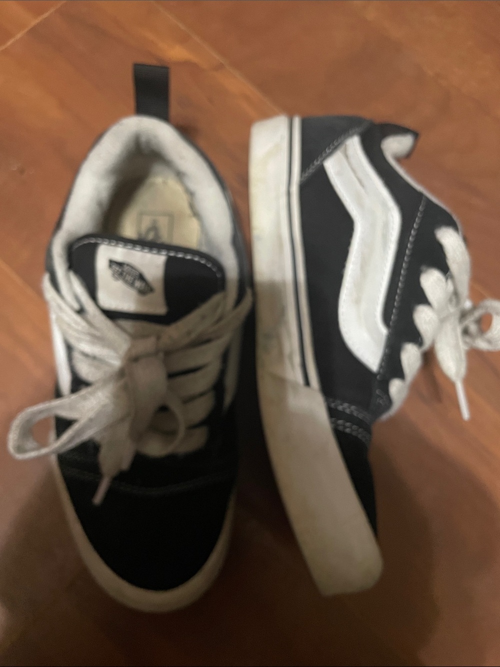 Vans Kids Black and White Low-Top Skate Sneakers
